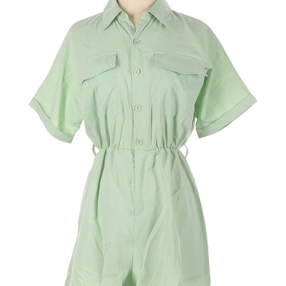 Mint Green Women's Romper - Picture 3 of 9